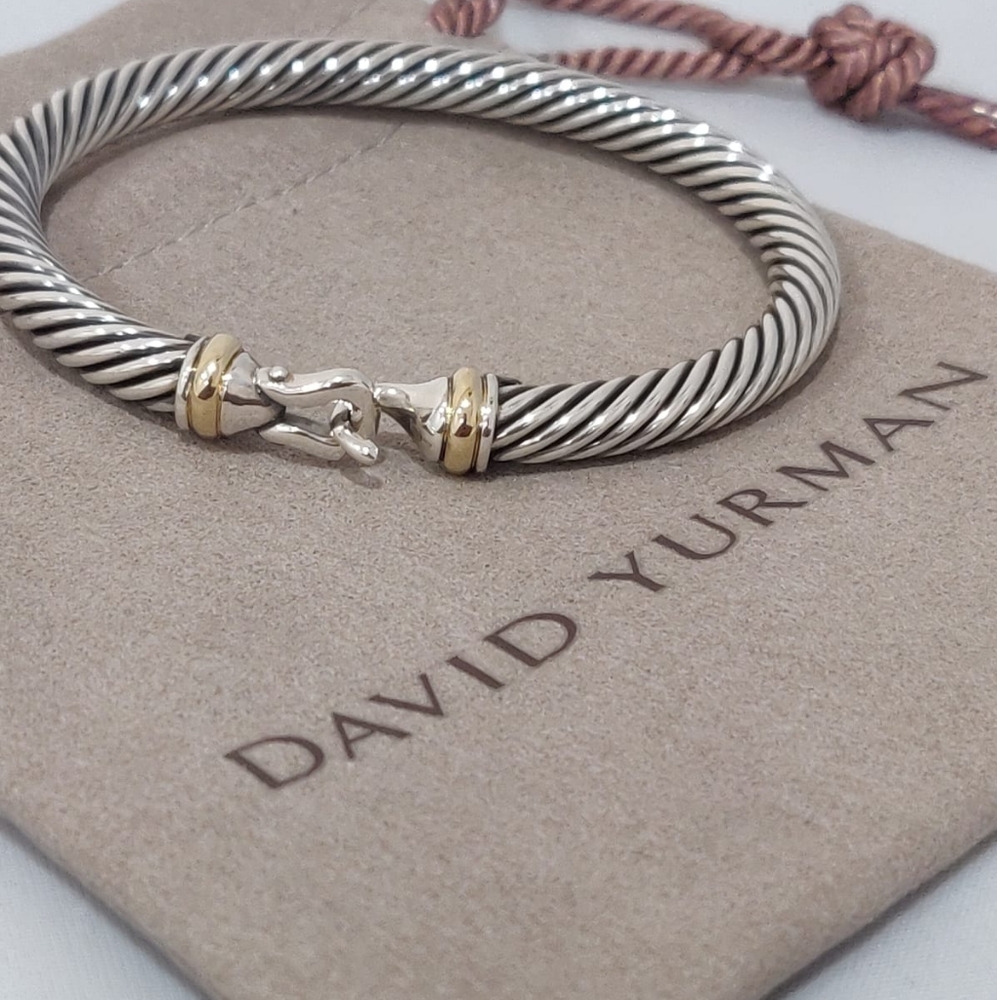 David Yurman Buckle Bracelet with 18k Yellow Gold